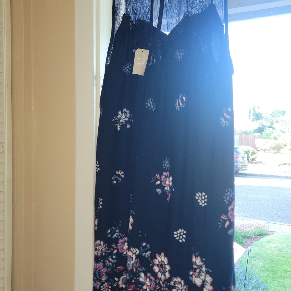 Maurices blue floral knee length cocktail dress
